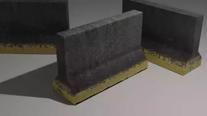 Cement Barricade Low-poly 3D model