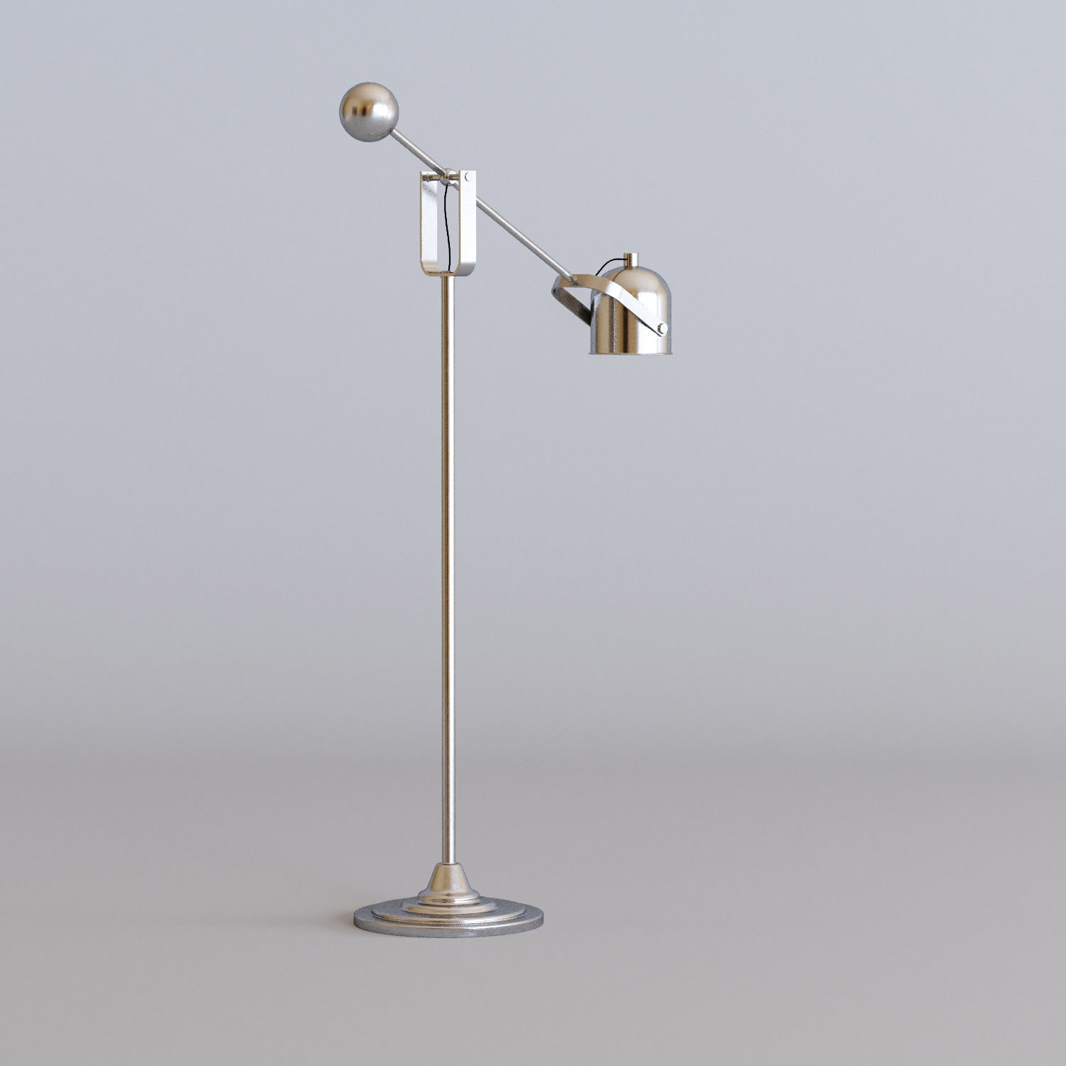 Chrome Floor lamp 3D model_1