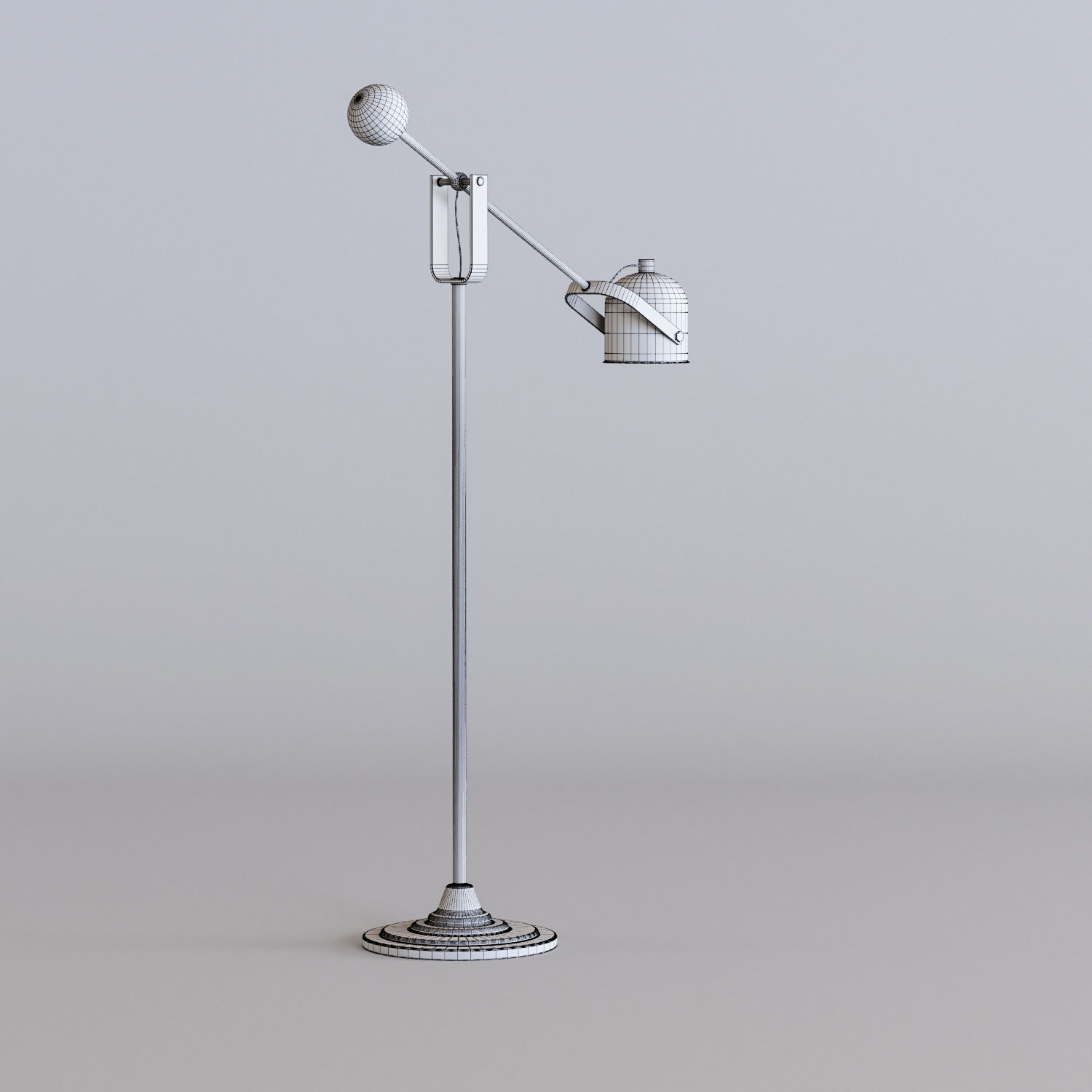 Chrome Floor lamp 3D model_2