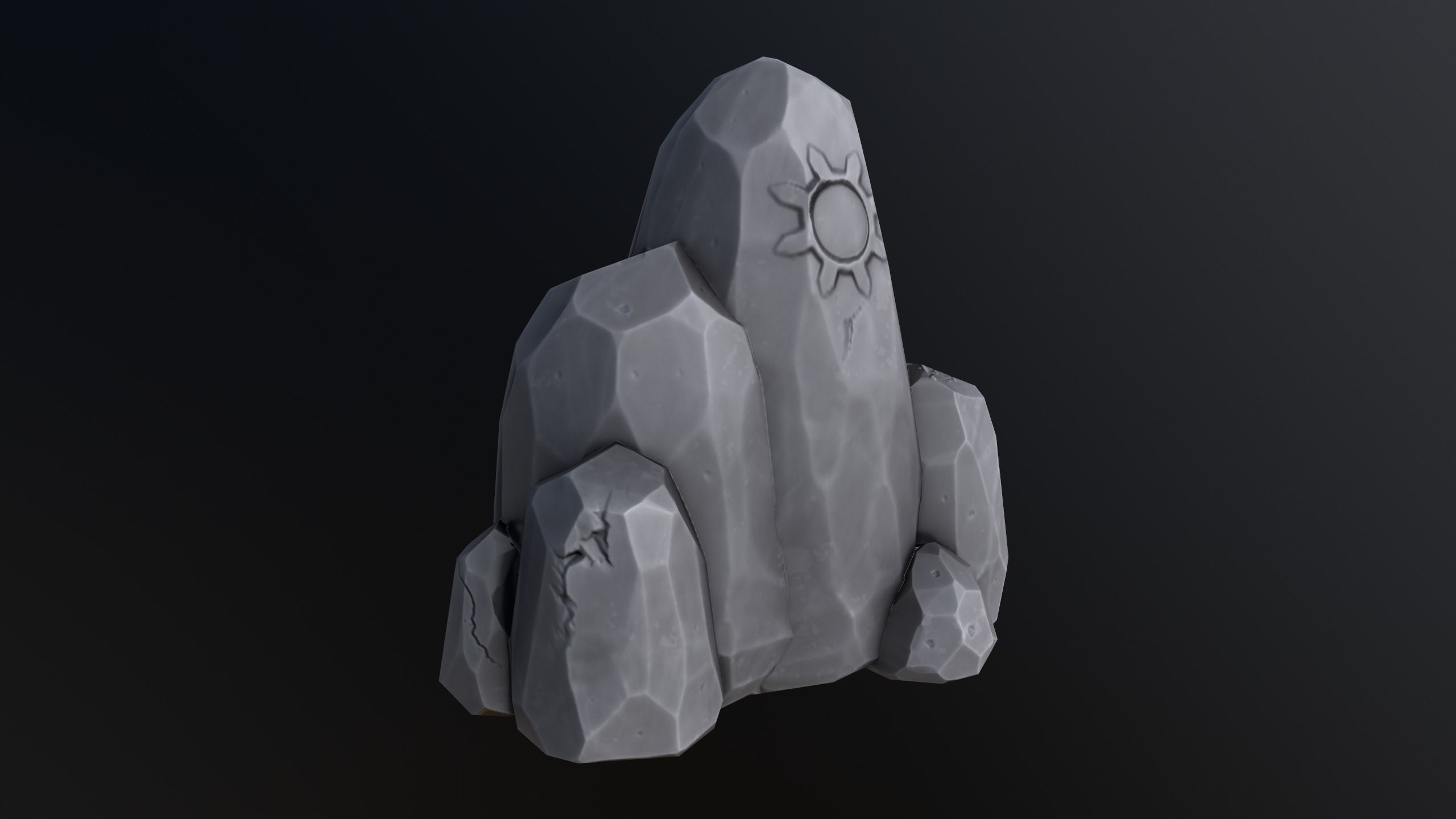 Stylized  Rock  Low-poly 3D model_2