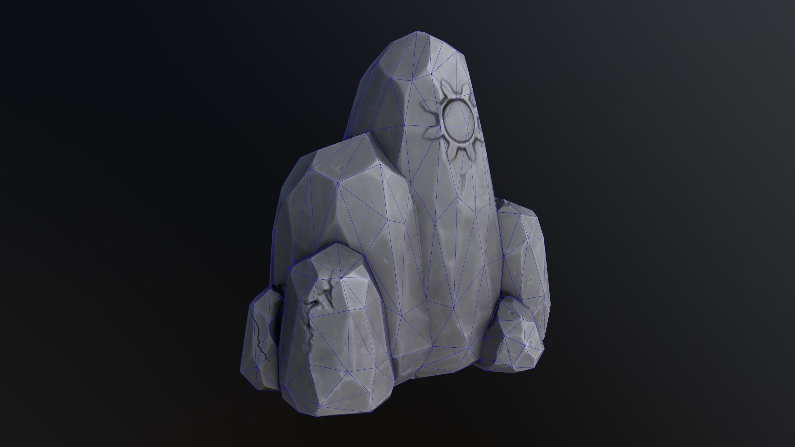 Stylized  Rock  Low-poly 3D model_3