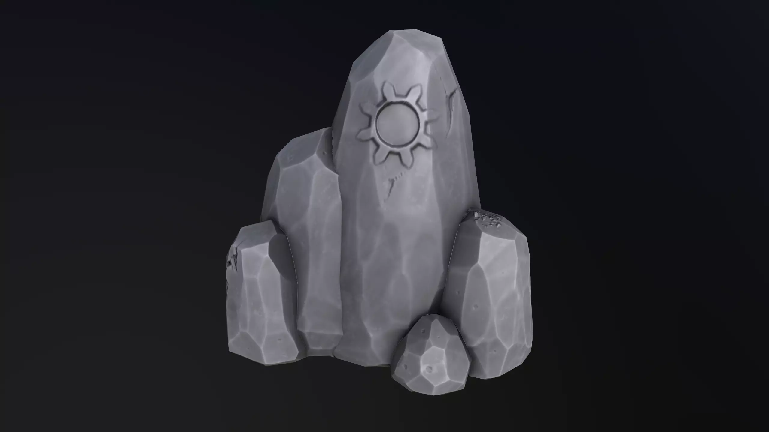 Stylized  Rock  Low-poly 3D model_0