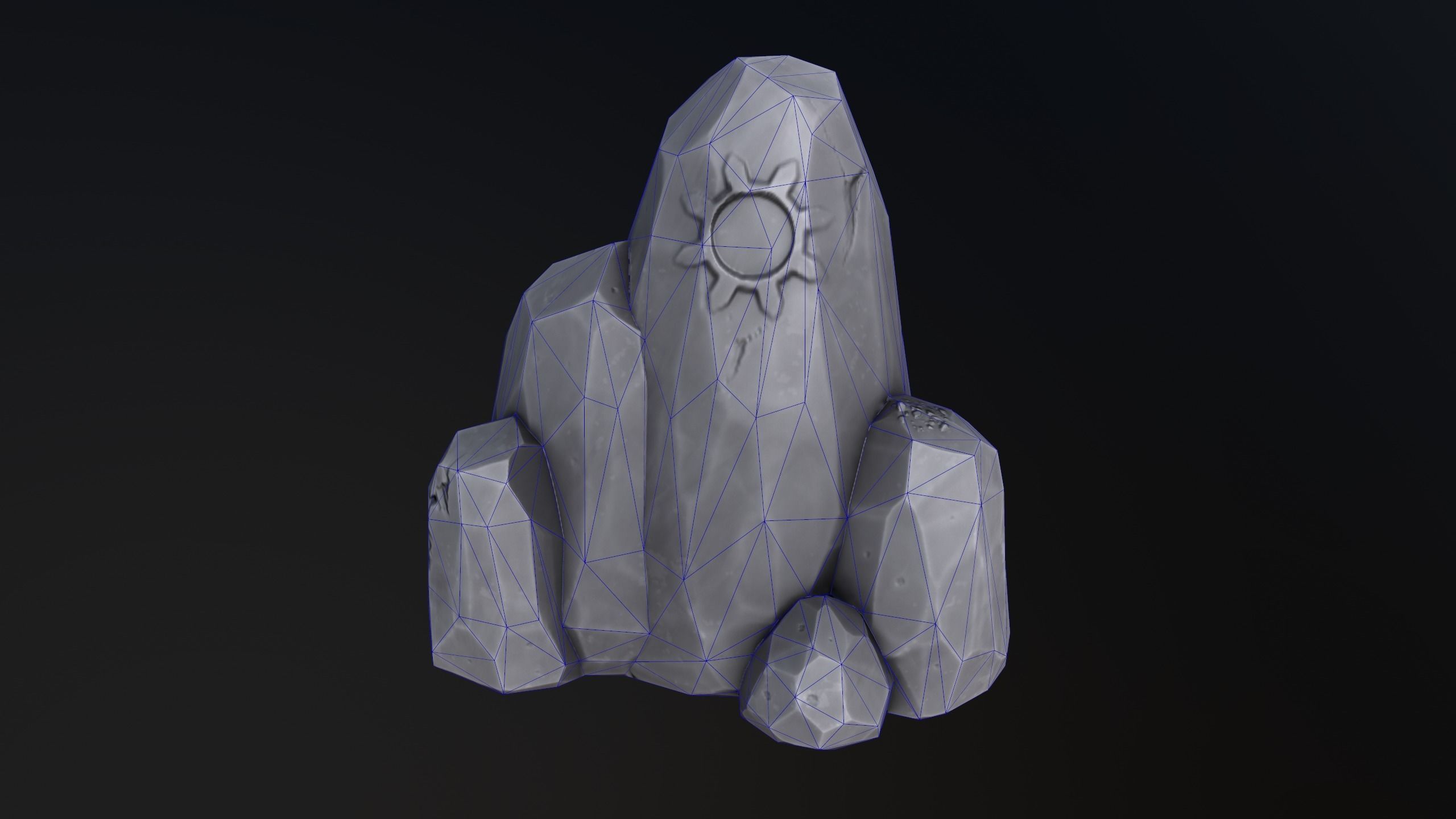 Stylized  Rock  Low-poly 3D model_1