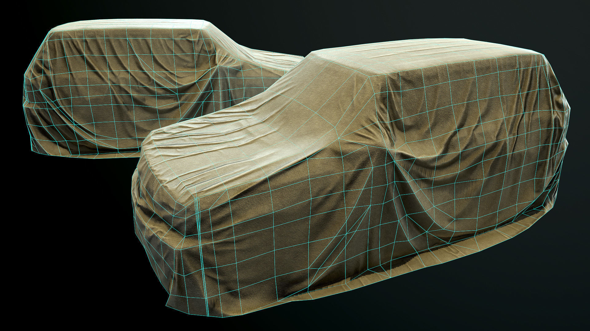 Car Cover d Low-poly 3D model_1