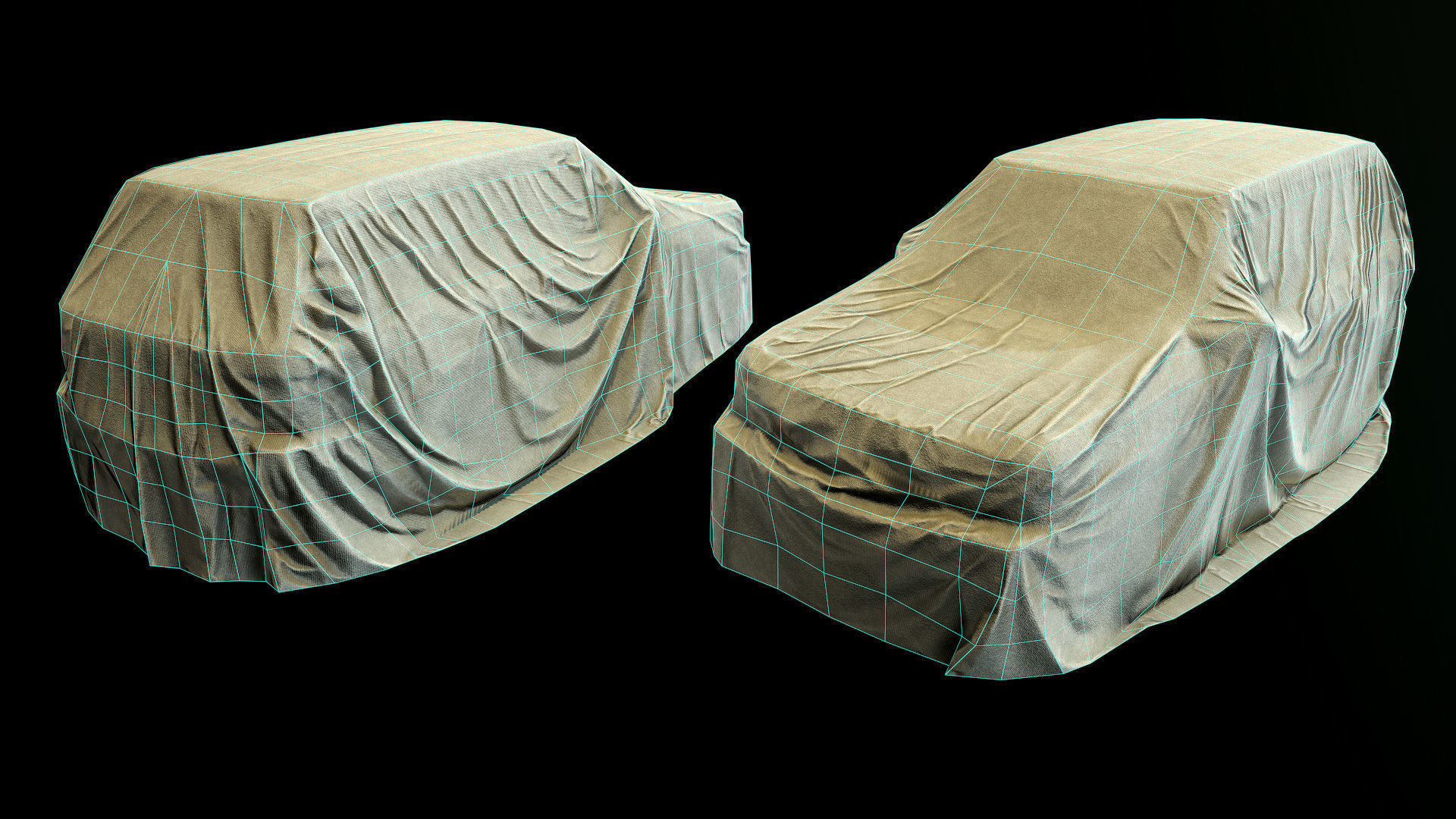 Car Cover d Low-poly 3D model_3