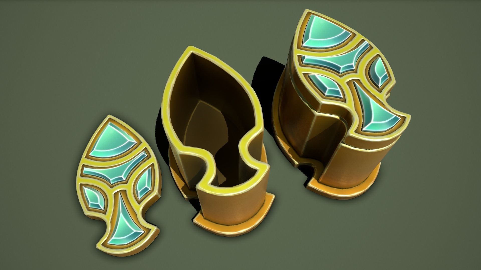 gold lootbox Low-poly 3D model_8