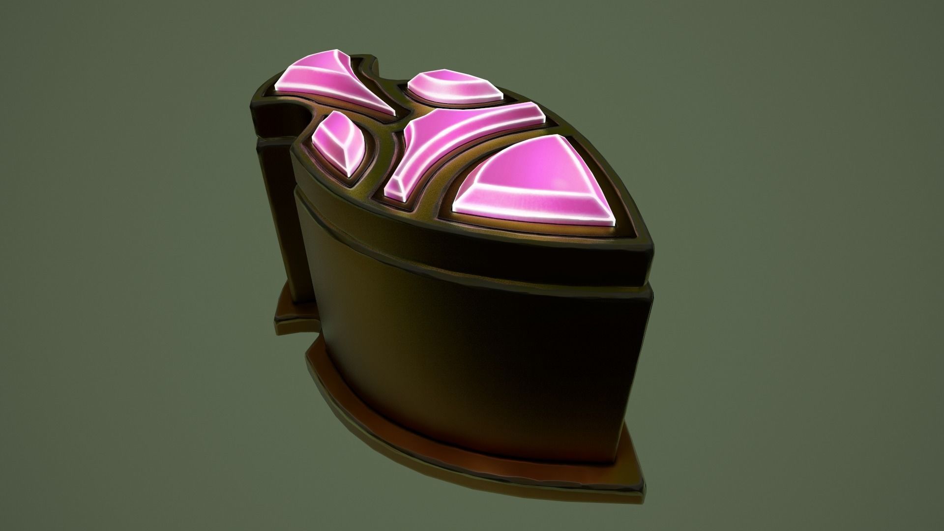 gold lootbox Low-poly 3D model_1