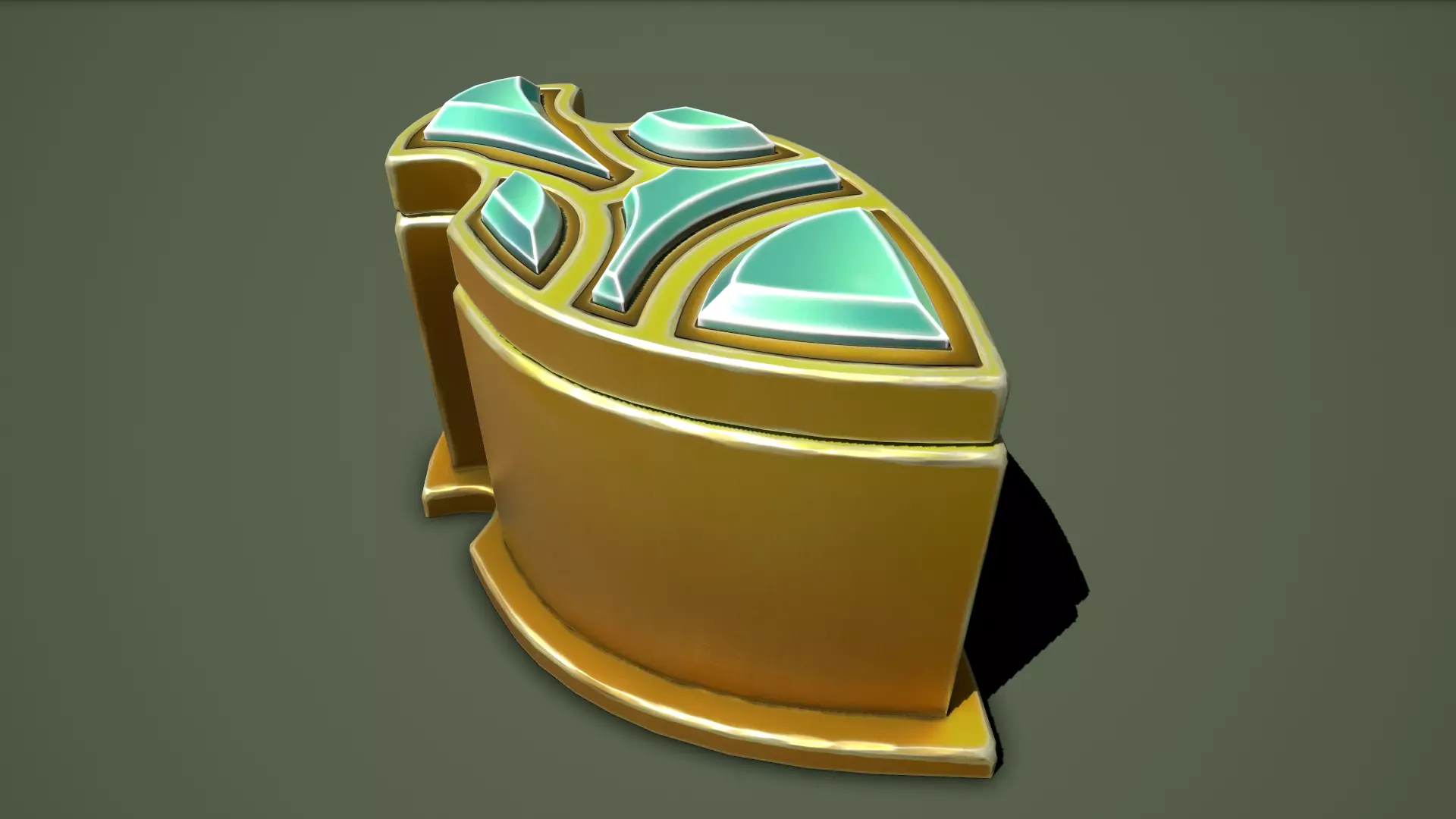 gold lootbox Low-poly 3D model_0