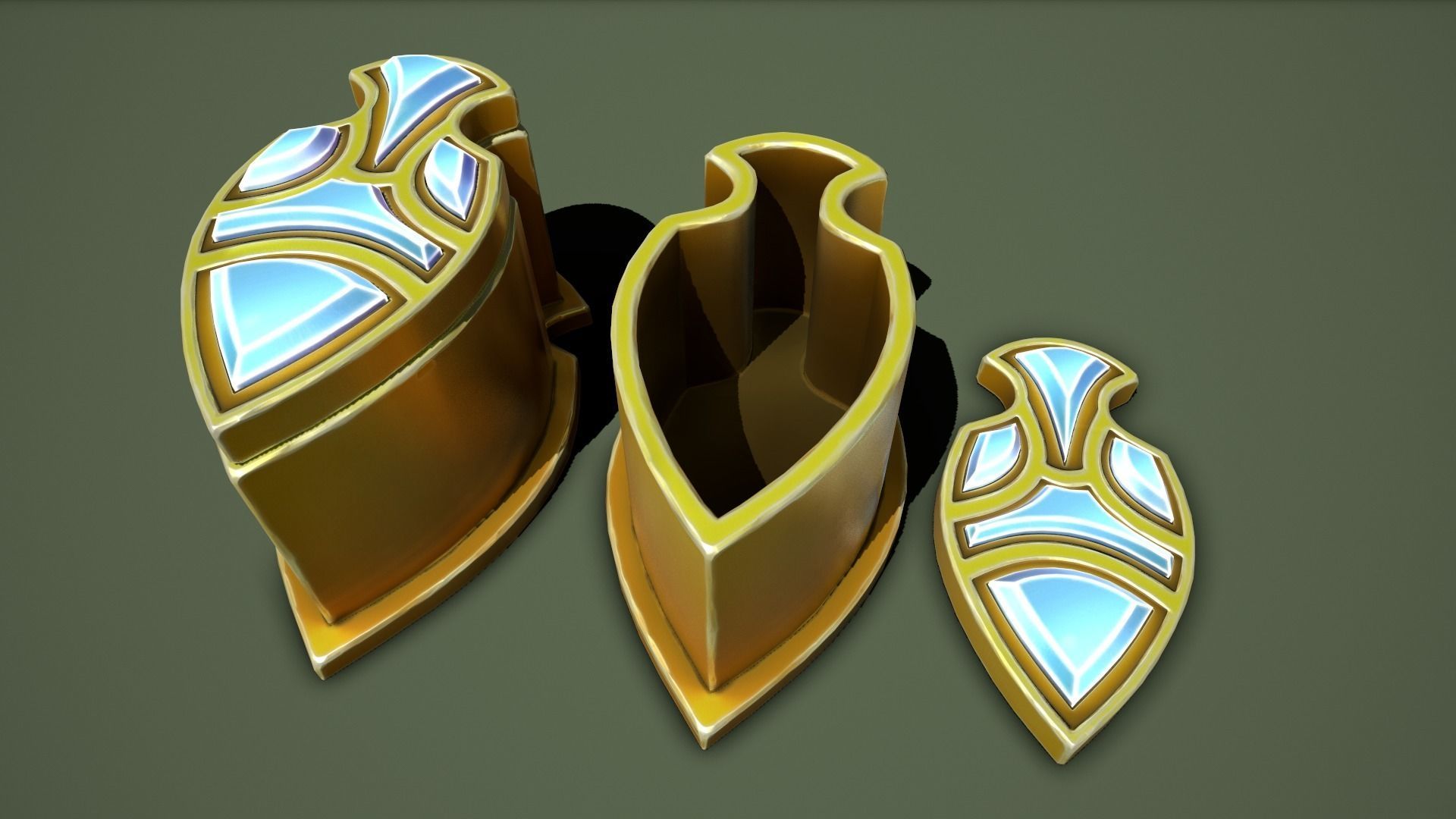 gold lootbox Low-poly 3D model_7