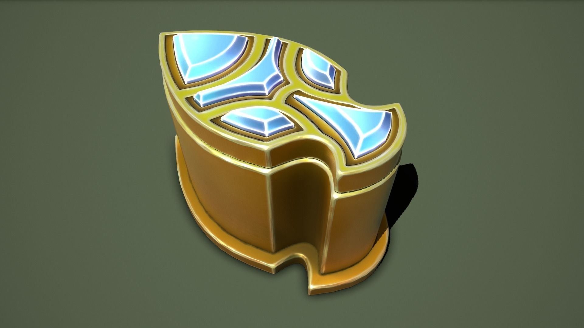 gold lootbox Low-poly 3D model_6