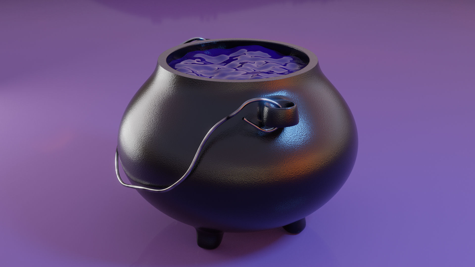 Ancient Cauldron Low-poly 3D model_3