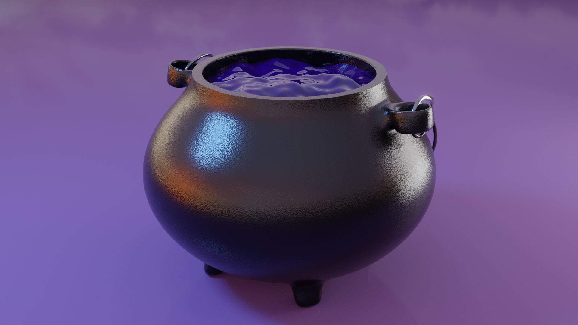 Ancient Cauldron Low-poly 3D model_4