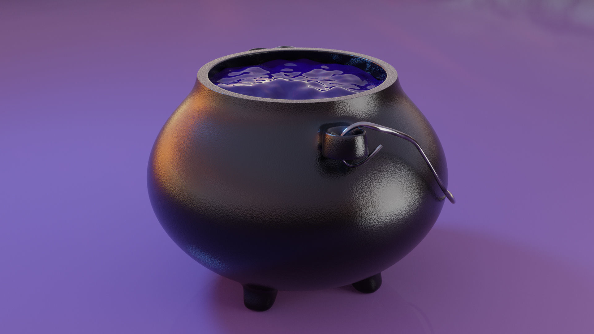 Ancient Cauldron Low-poly 3D model_5