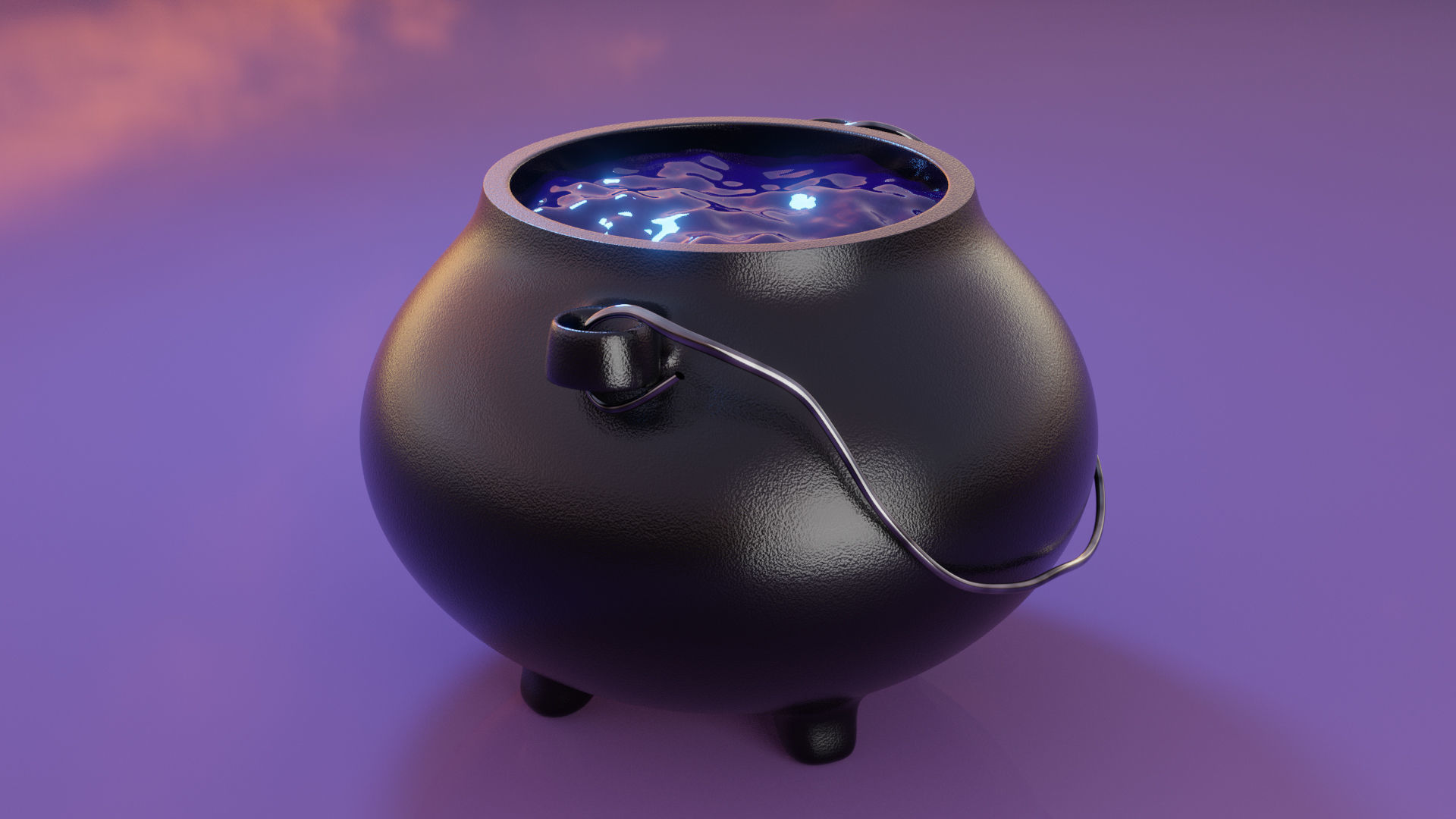 Ancient Cauldron Low-poly 3D model_6