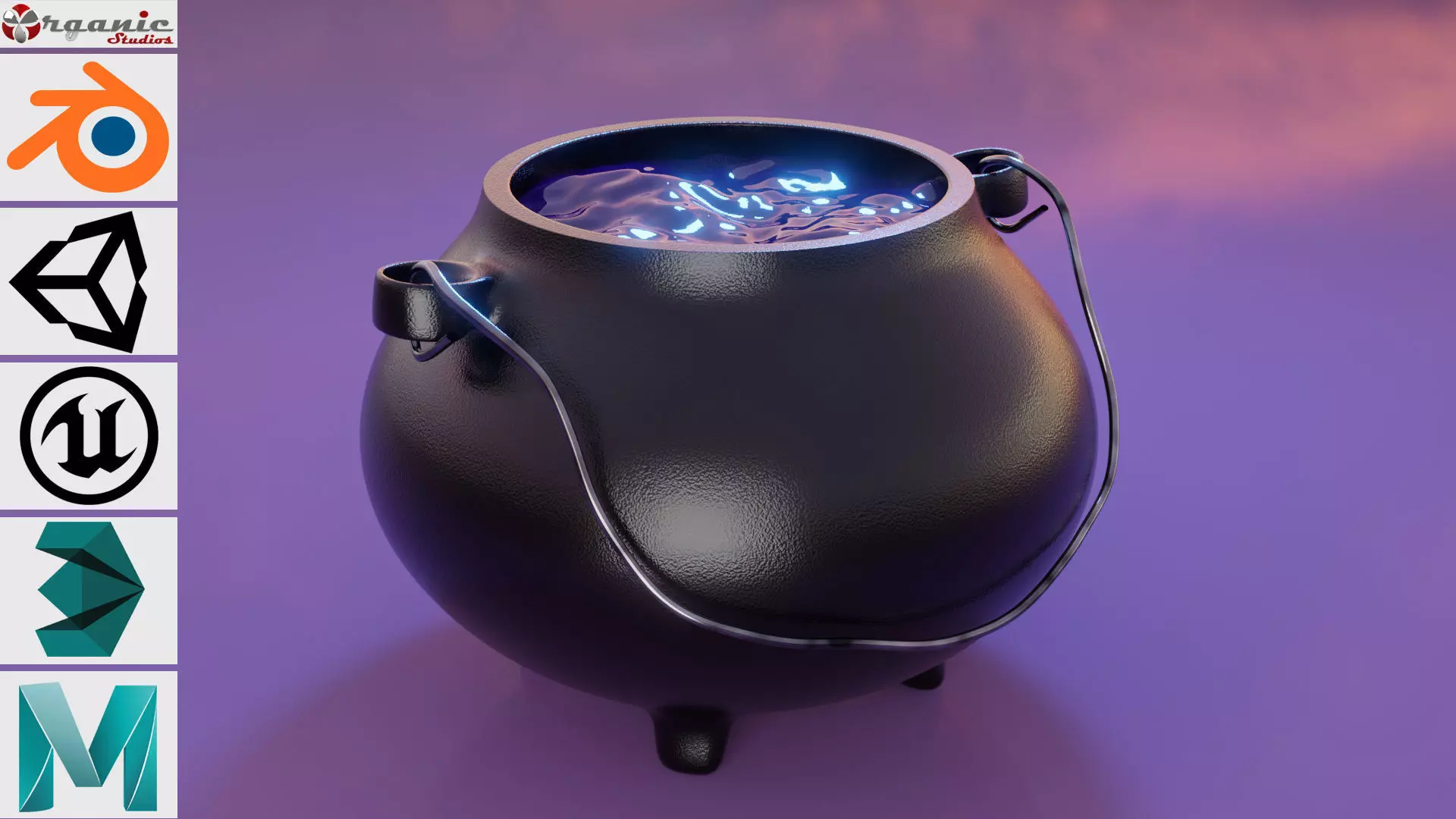 Ancient Cauldron Low-poly 3D model_0