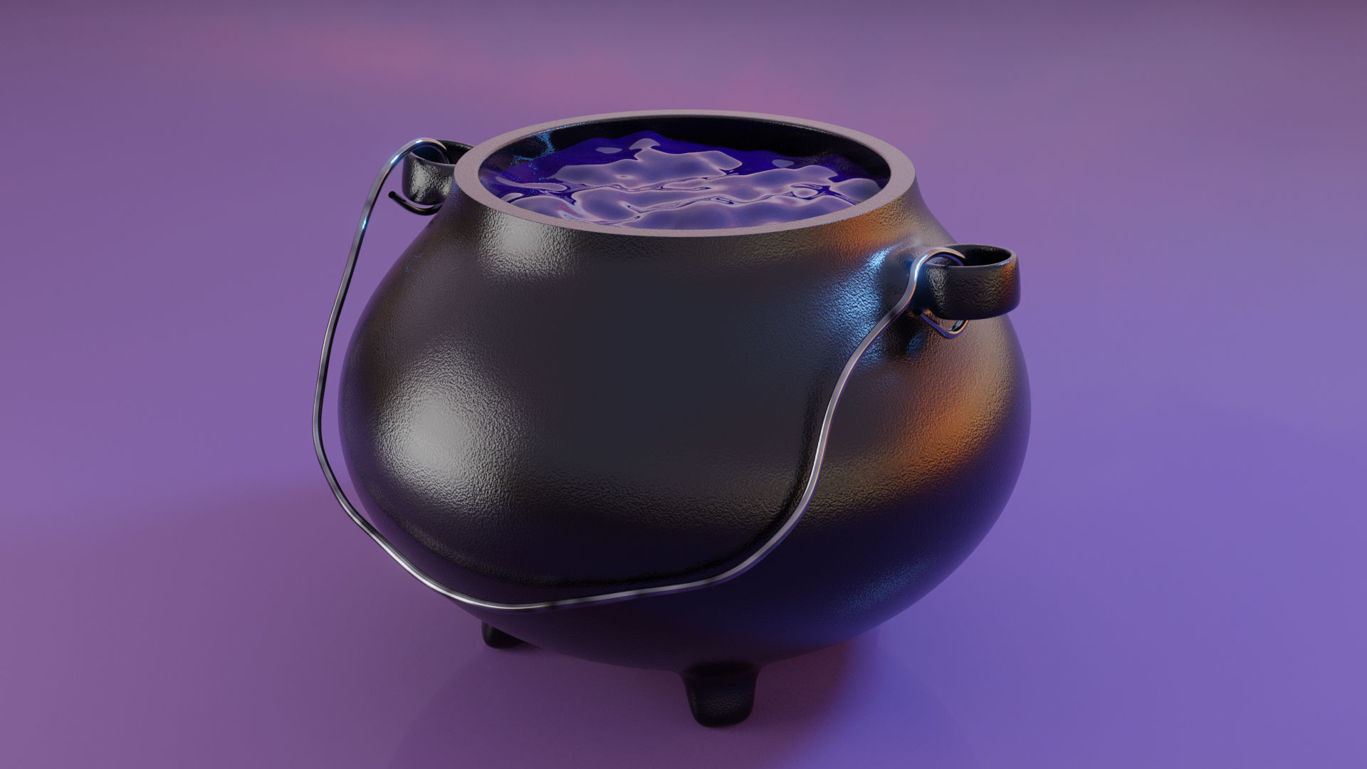 Ancient Cauldron Low-poly 3D model_2