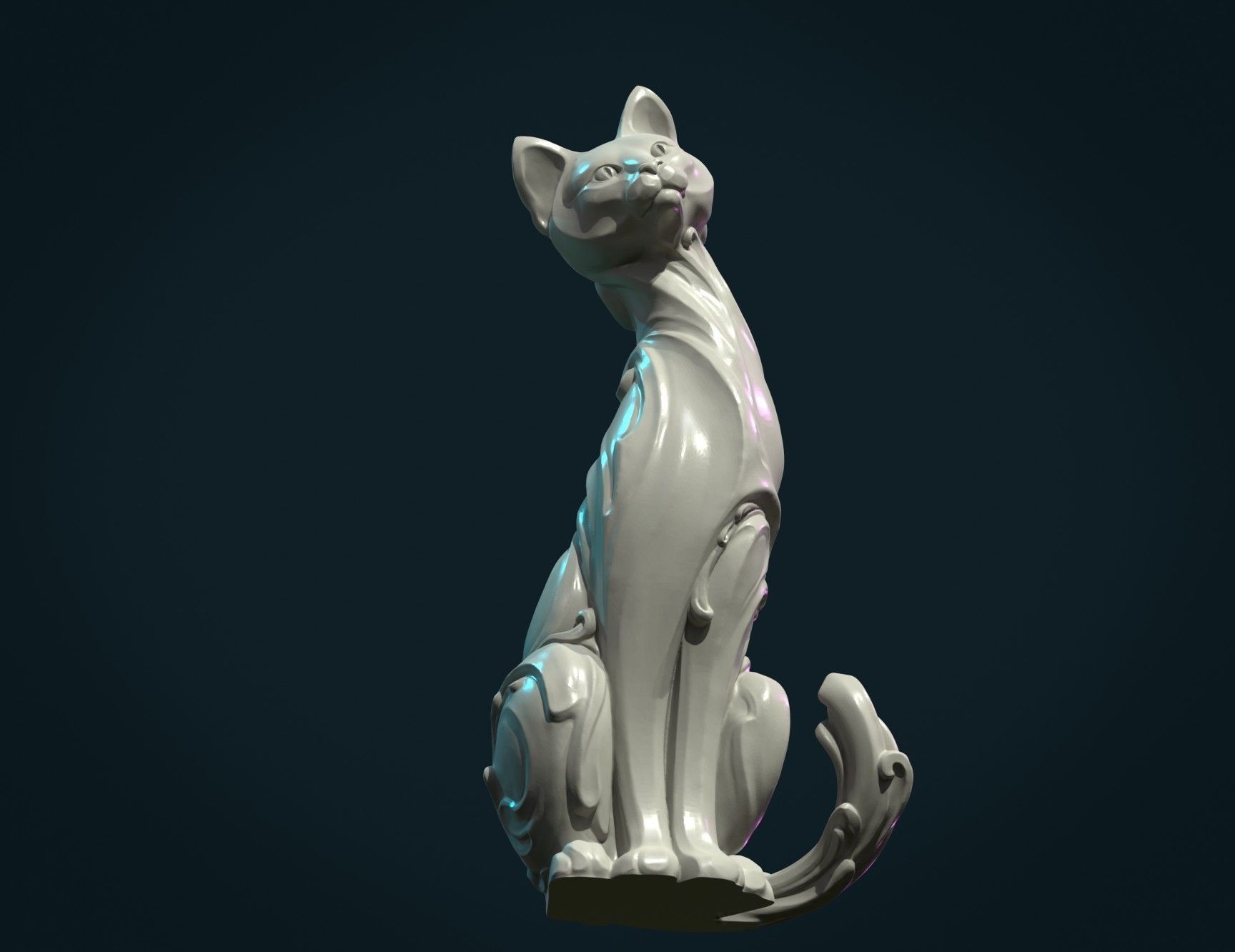 Cat figurine 3D print model_15