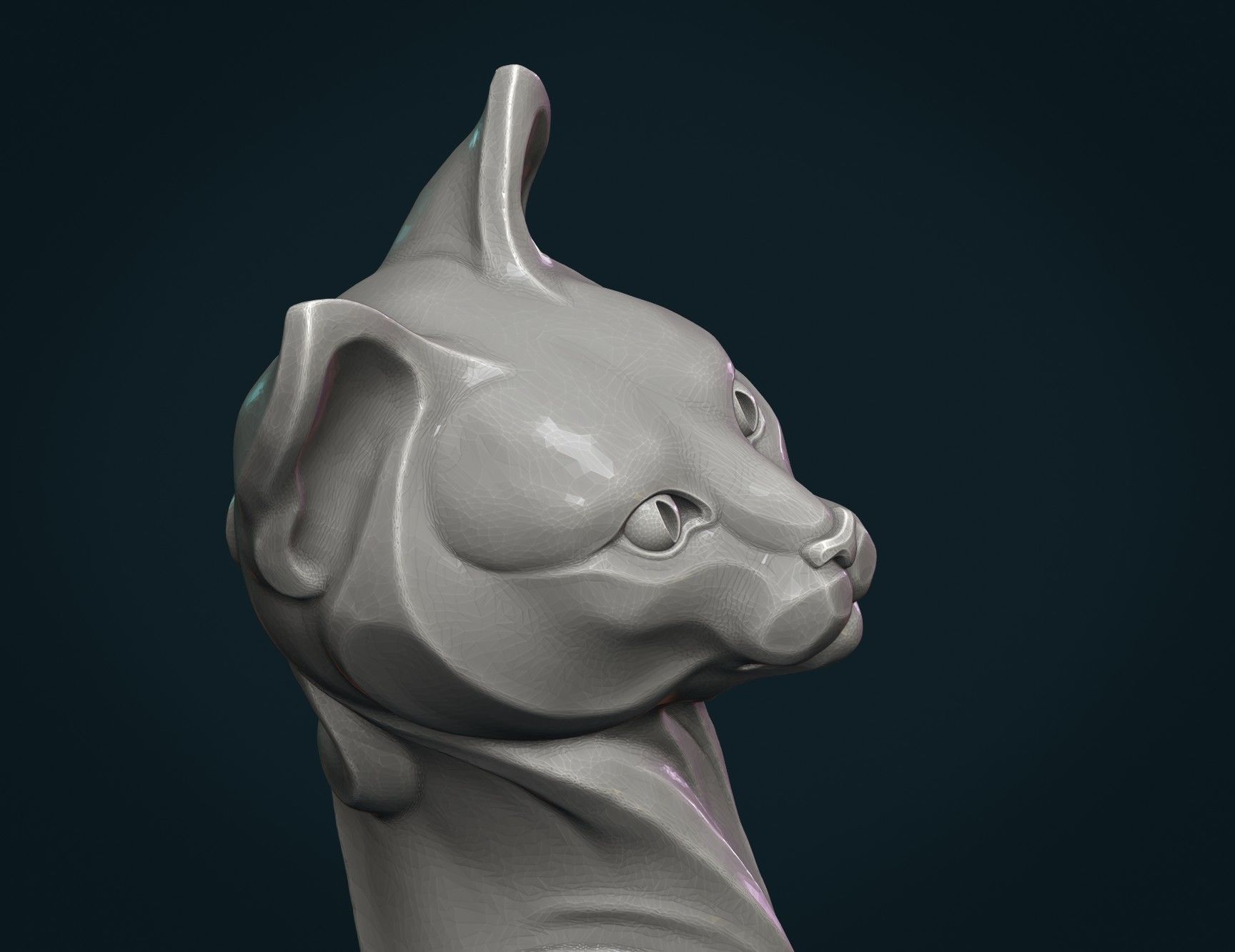 Cat figurine 3D print model_12