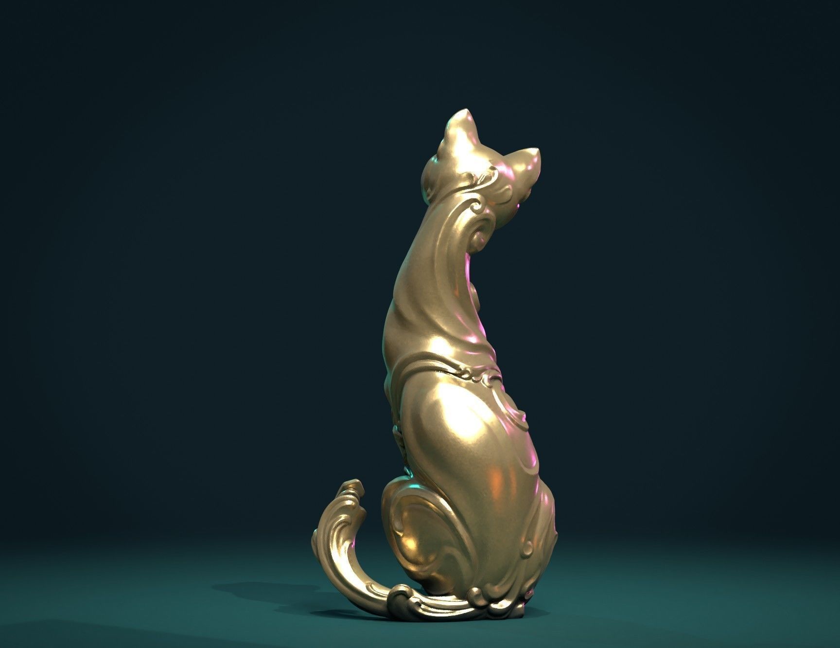 Cat figurine 3D print model_6