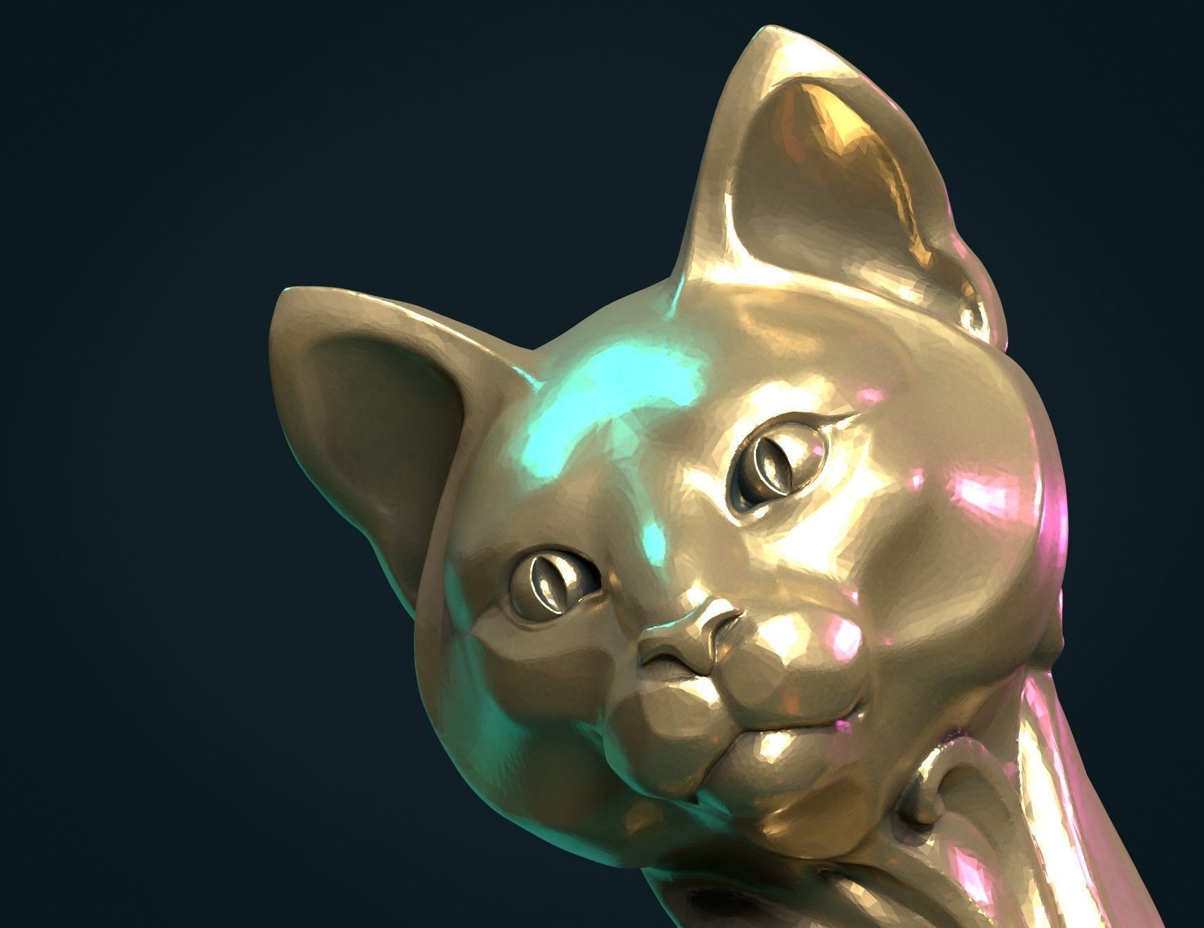 Cat figurine 3D print model_7