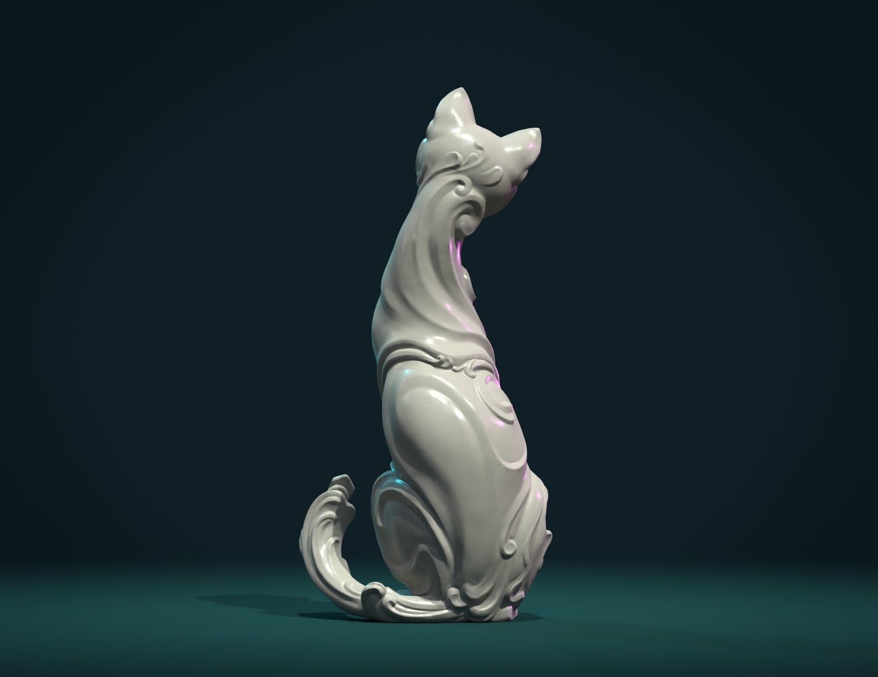 Cat figurine 3D print model_8