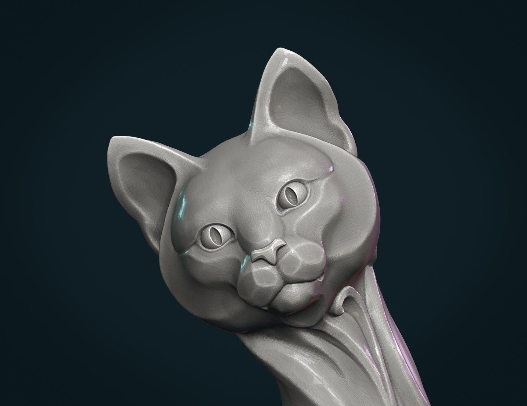 Cat figurine 3D print model_11