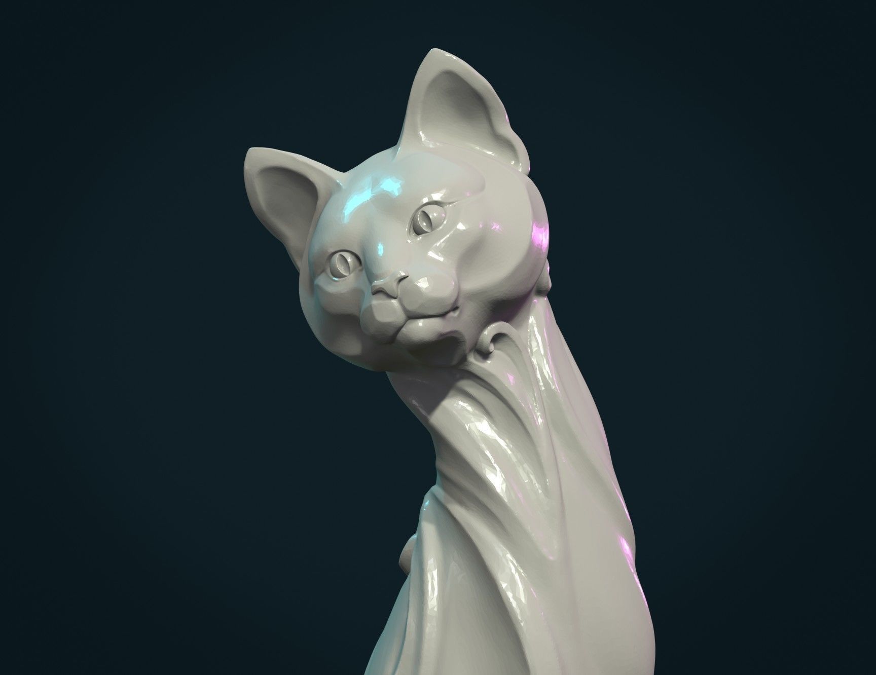 Cat figurine 3D print model_18