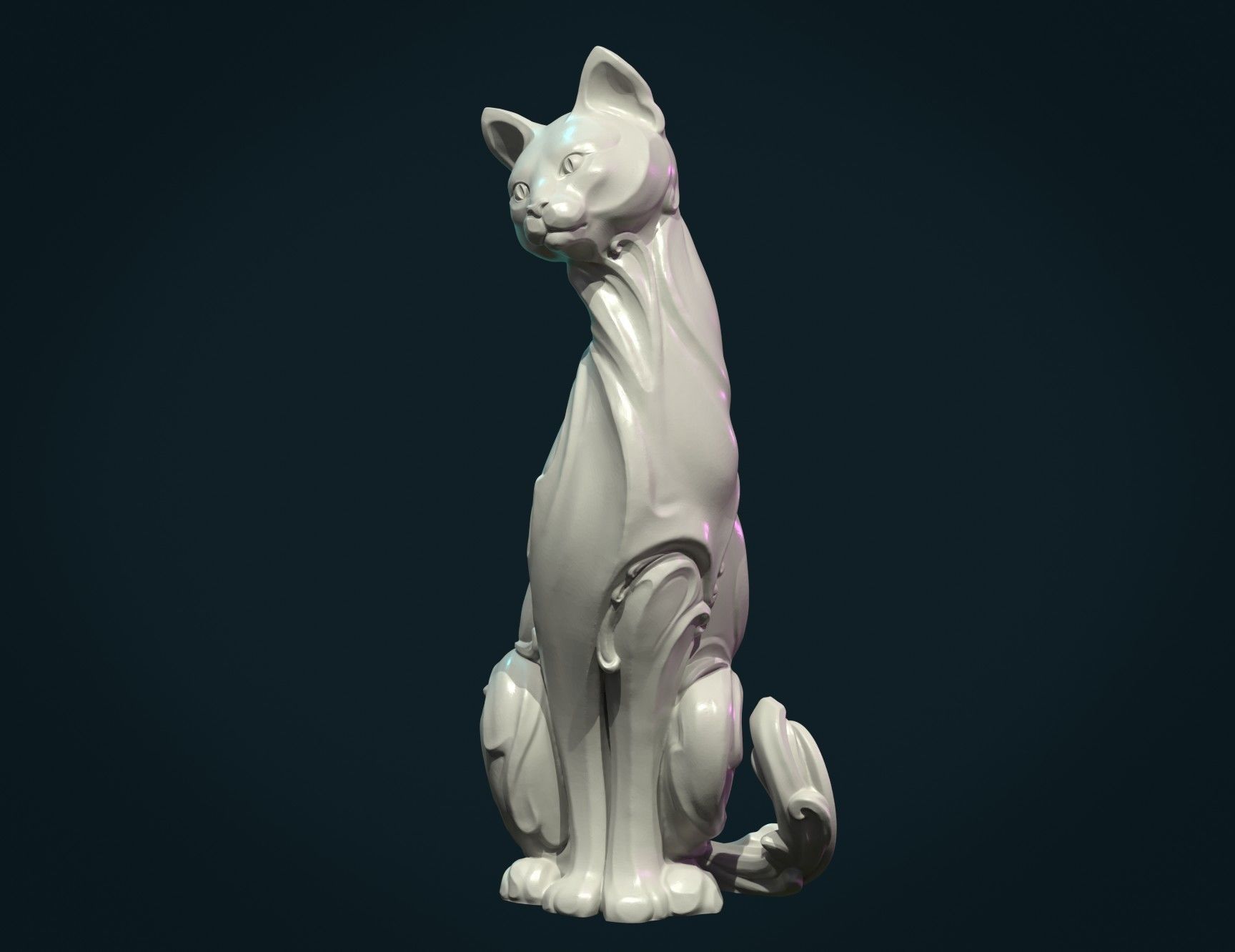 Cat figurine 3D print model_16