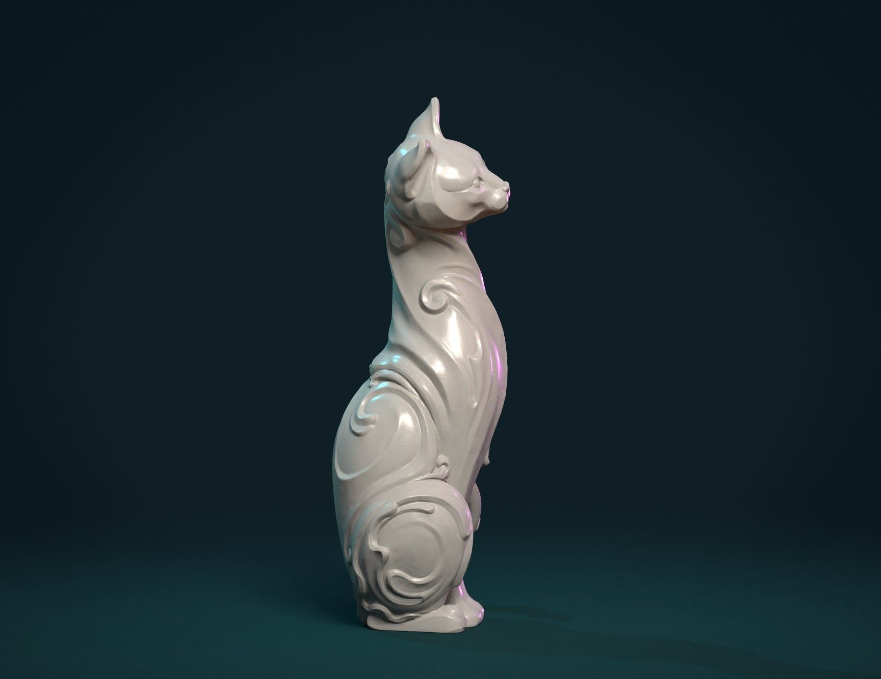 Cat figurine 3D print model_2
