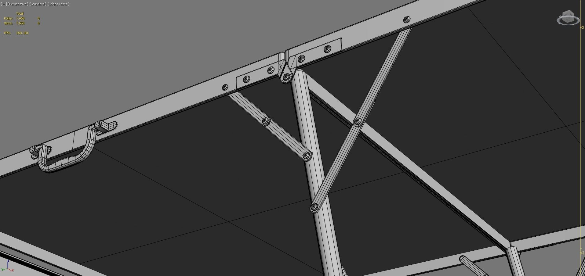 Old Dirty Folding Table  Low-poly 3D model_17