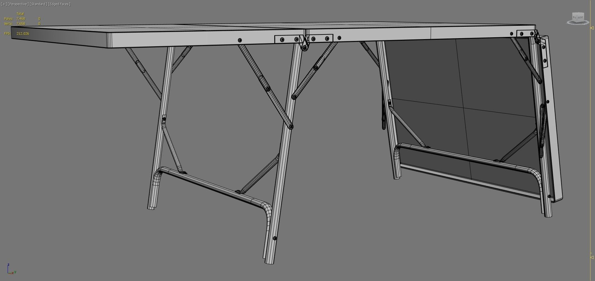 Old Dirty Folding Table  Low-poly 3D model_16