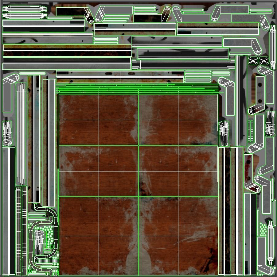 Old Dirty Folding Table  Low-poly 3D model_18