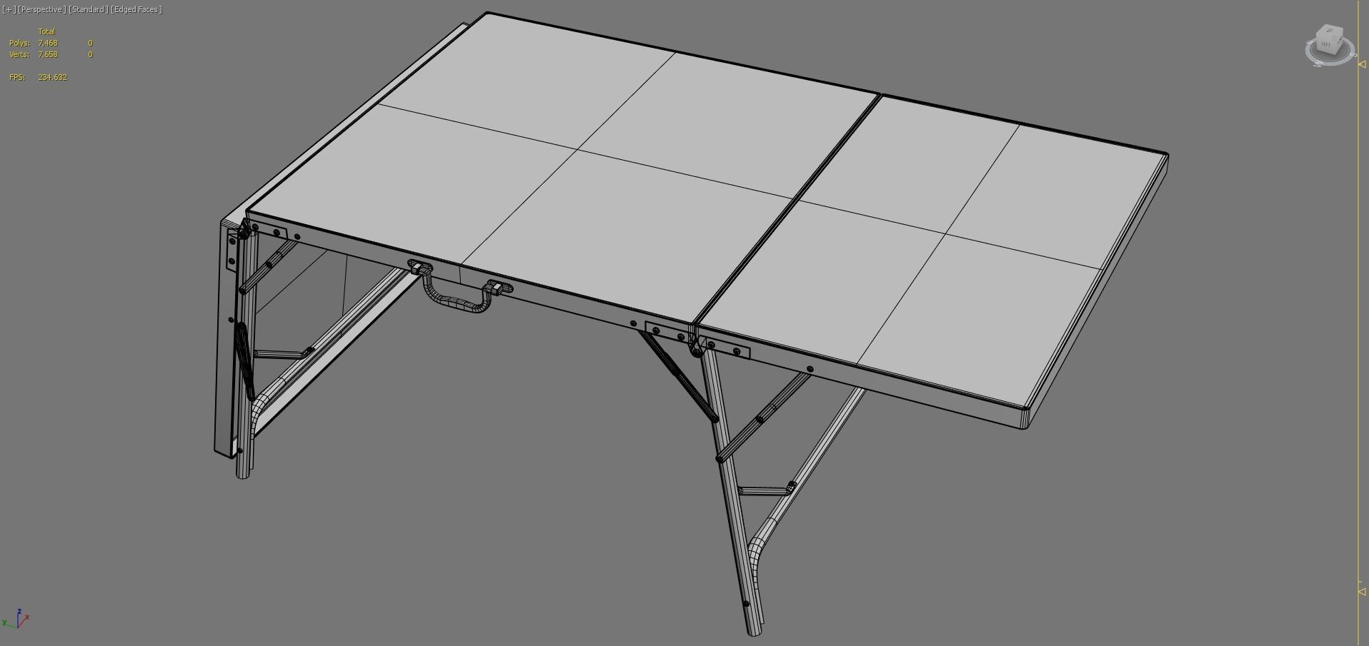 Old Dirty Folding Table  Low-poly 3D model_14