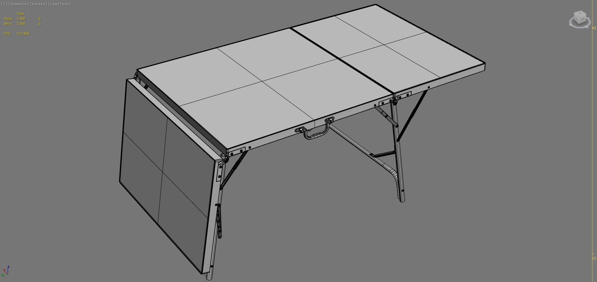Old Dirty Folding Table  Low-poly 3D model_13