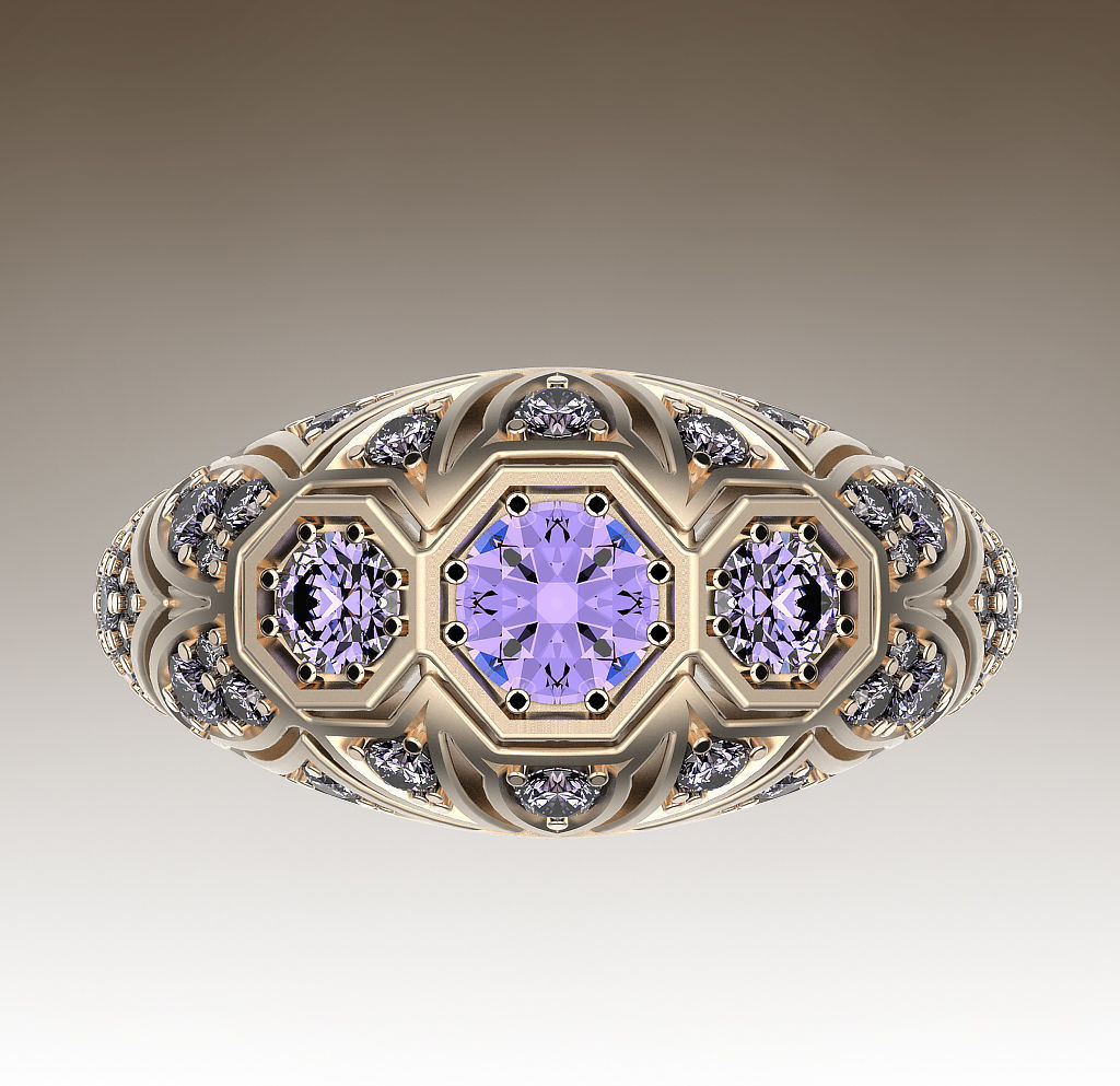 Ring Antique Style 3D print model_6