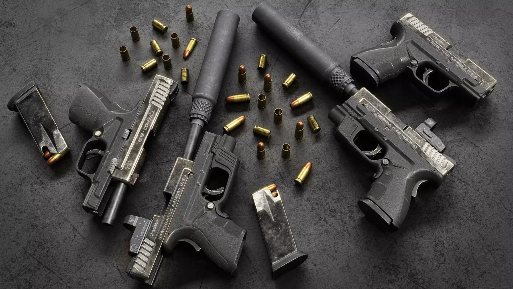 Custom Modified Springfield Handgun 3D model