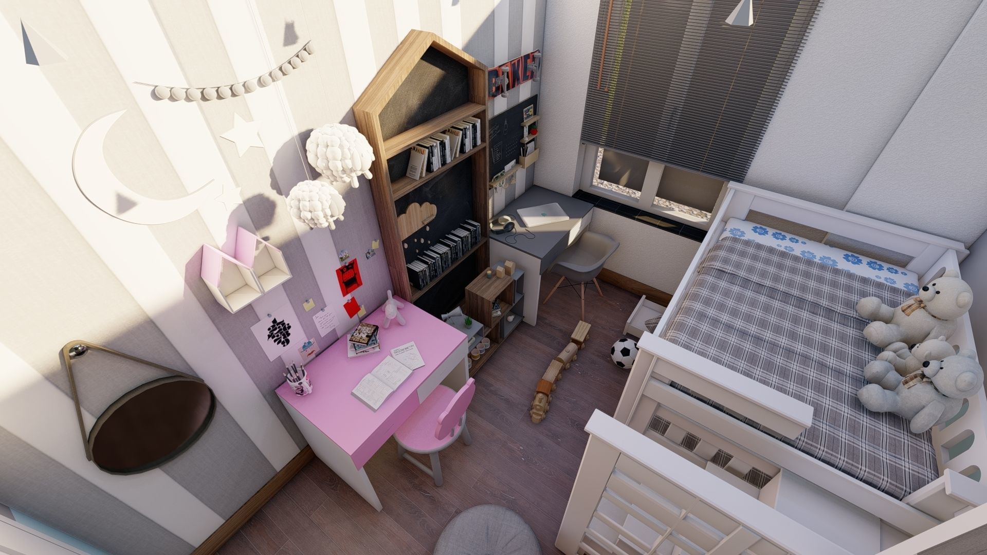 modern child room Low-poly 3D model_4
