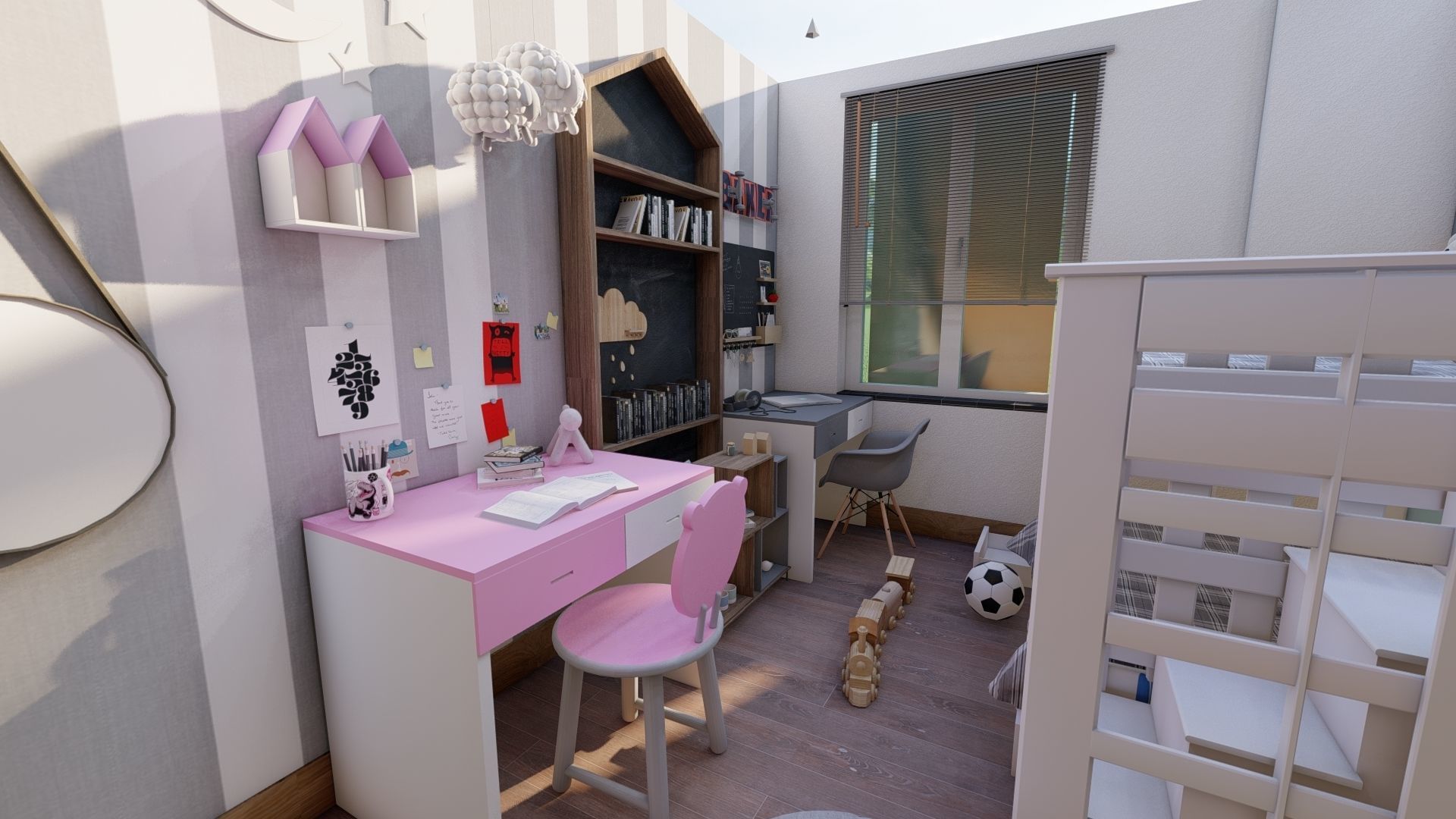 modern child room Low-poly 3D model_1