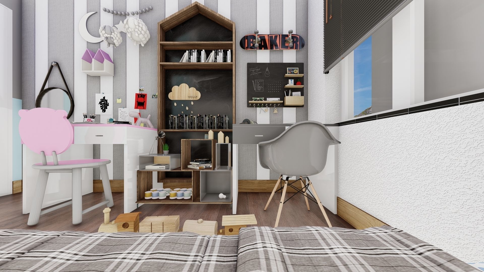 modern child room Low-poly 3D model_6