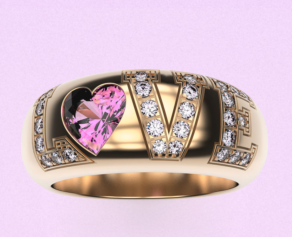 Ring LOVE 3D print model_1