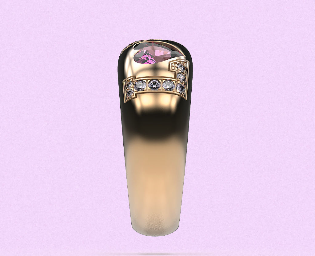 Ring LOVE 3D print model_9