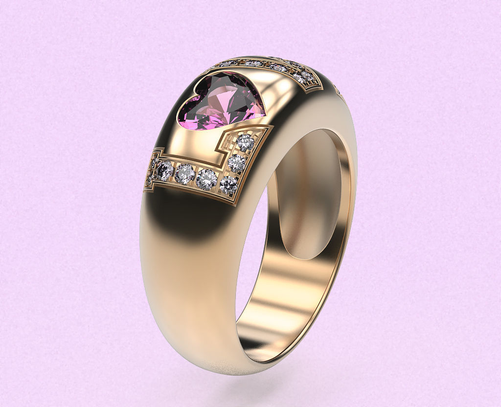 Ring LOVE 3D print model_6