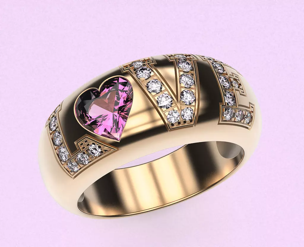 Ring LOVE 3D print model_0