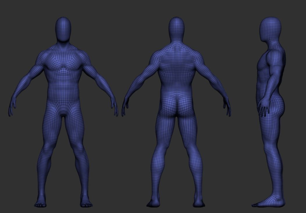faceless body male and female 3D model_4