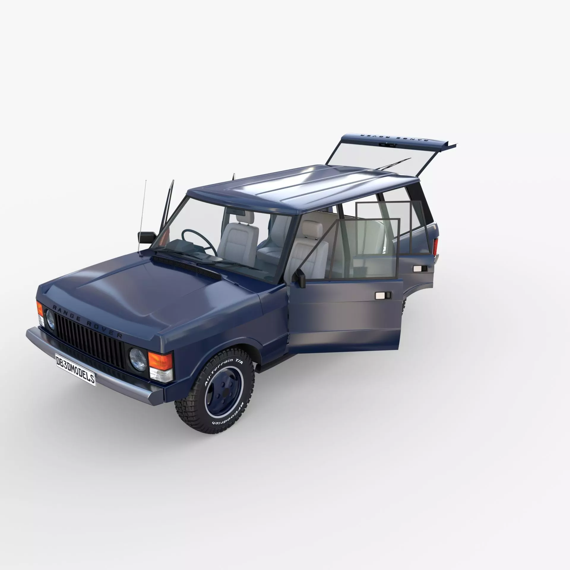 Range Rover Classic with interior RHD 3D model_0
