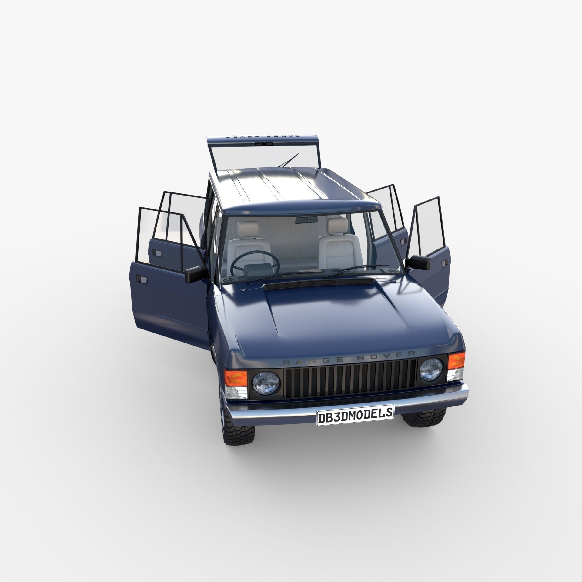 Range Rover Classic with interior RHD 3D model_28
