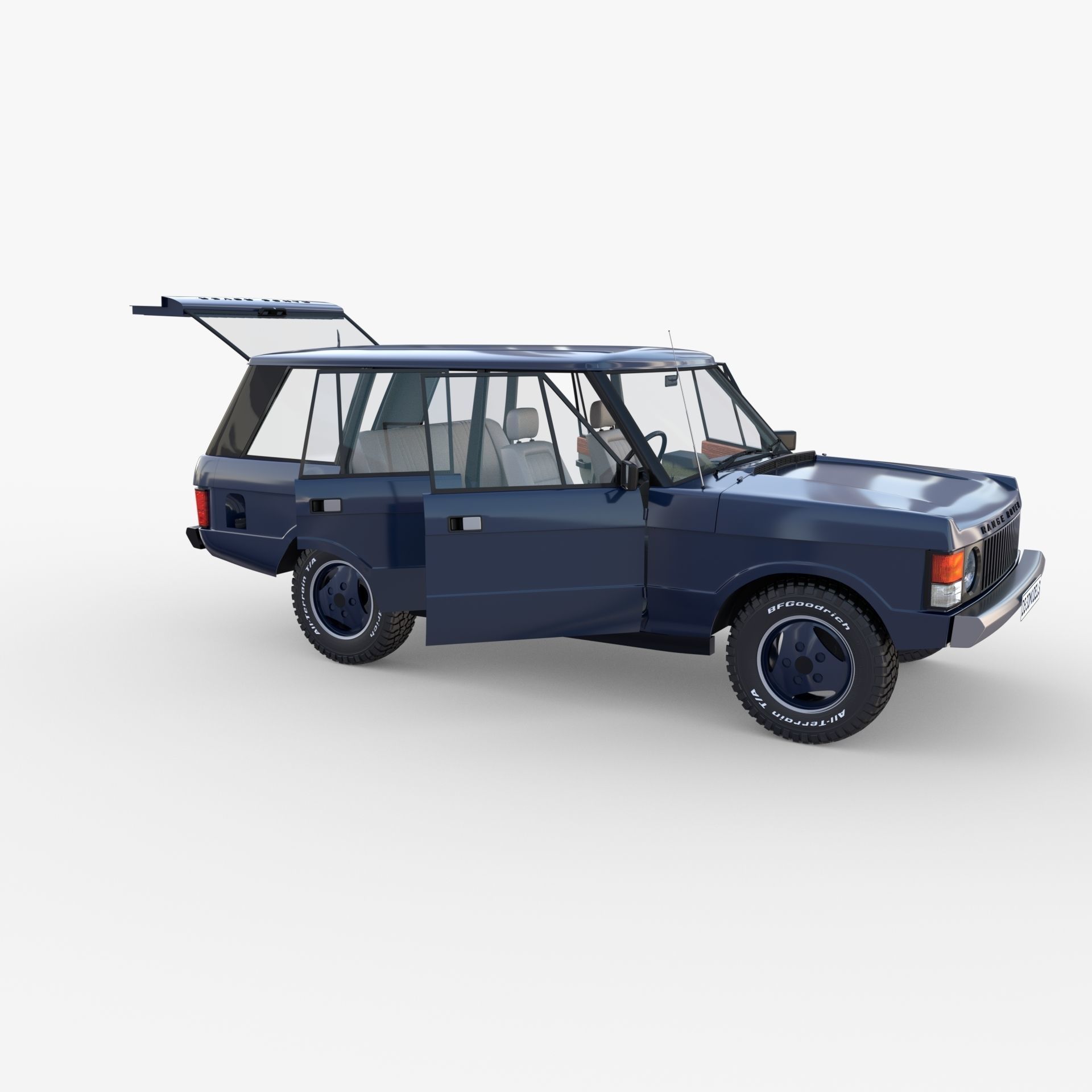 Range Rover Classic with interior RHD 3D model_20