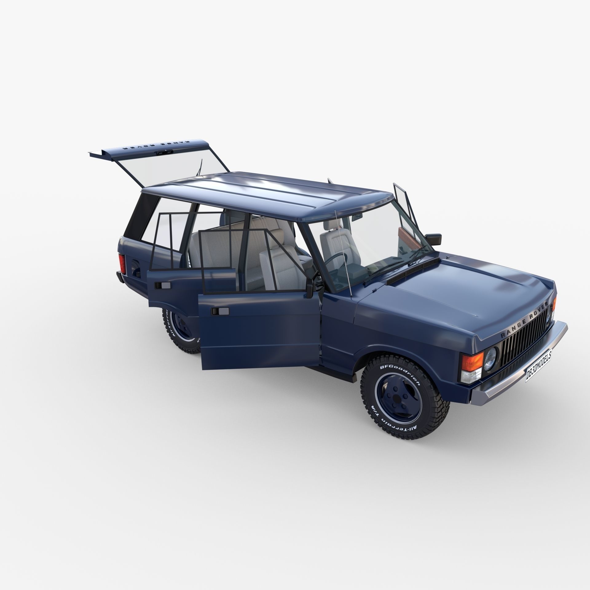 Range Rover Classic with interior RHD 3D model_27