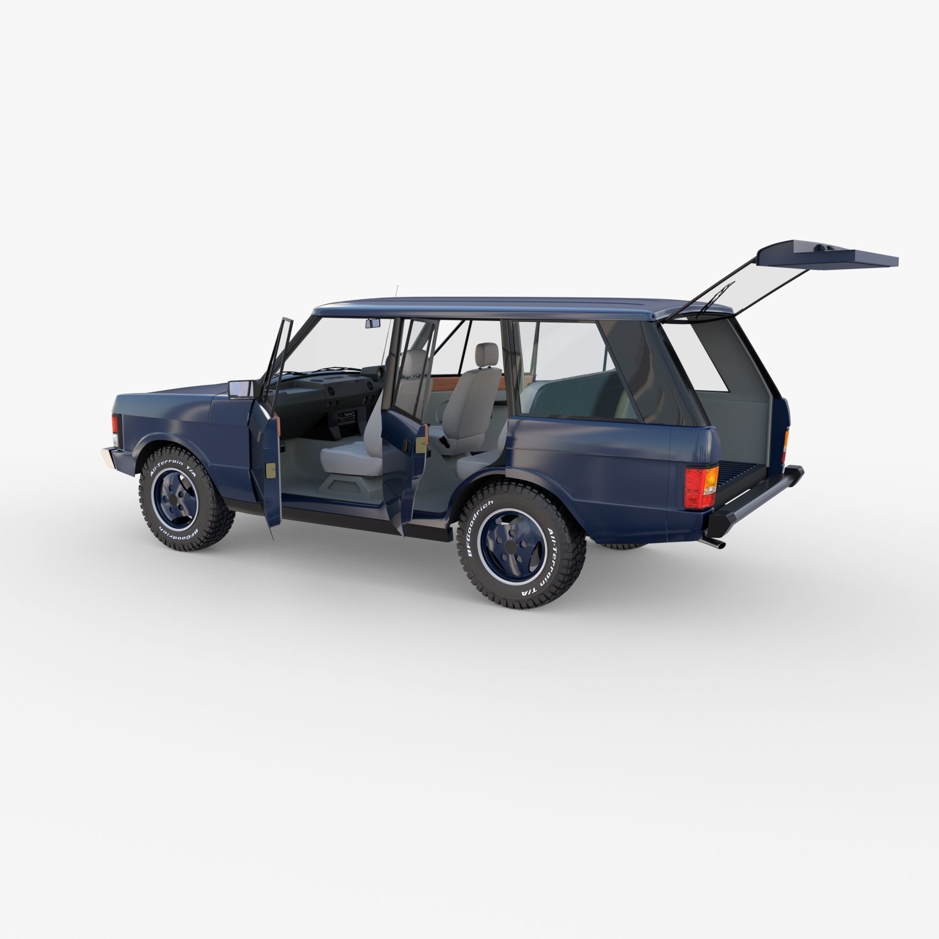 Range Rover Classic with interior RHD 3D model_17