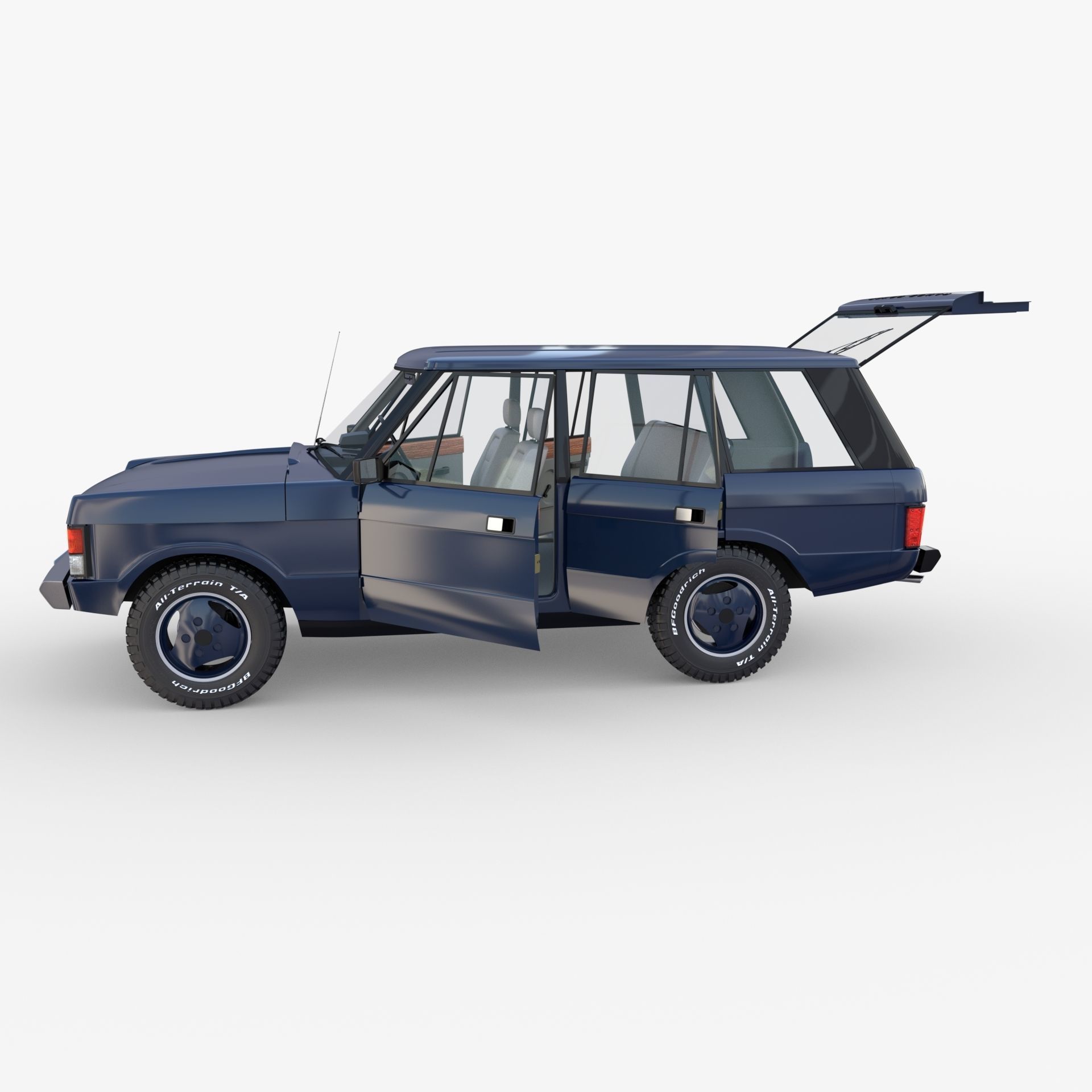Range Rover Classic with interior RHD 3D model_16